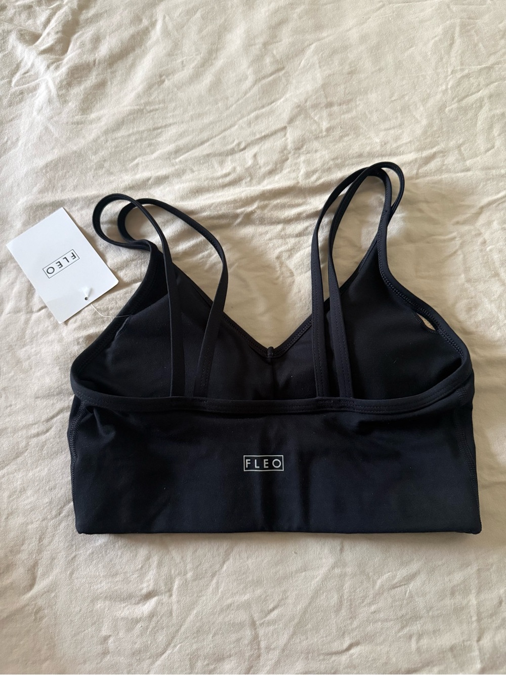 Fleo Double-Strap Black Sports Bra